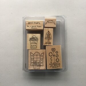 Stampin' Up! Süsses von Dir Set von 6 Holz Stempelgummis/Freundschaft/Dankeschön/Bastel-Destash