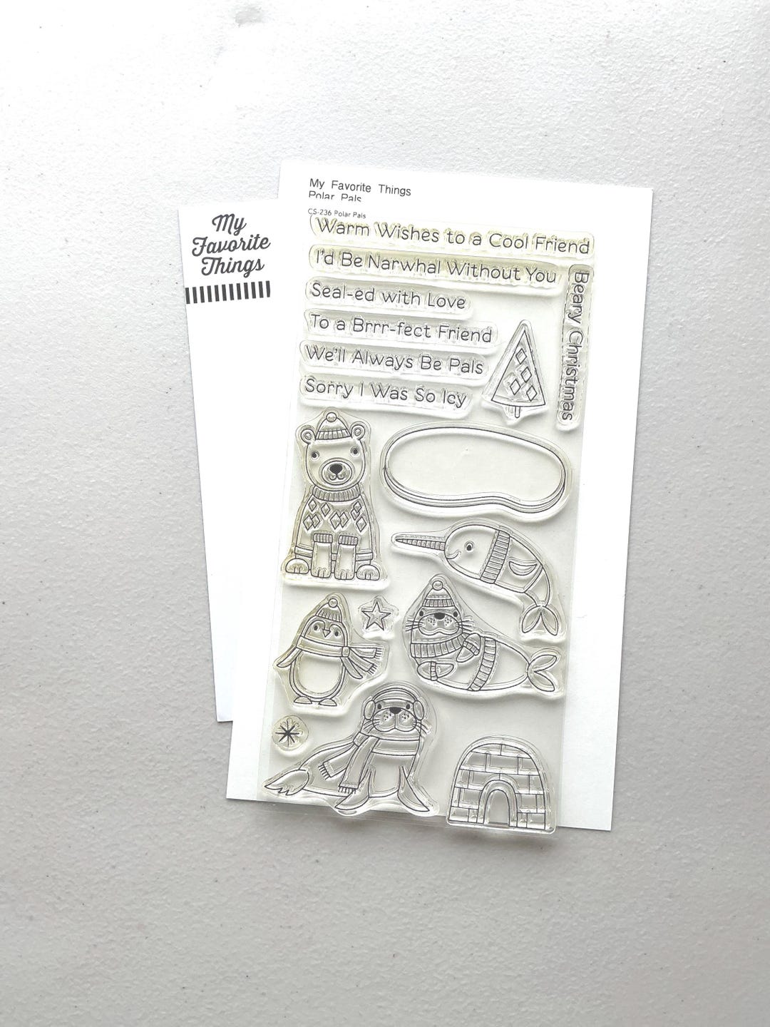 My Favorite Things Polar Pals Clear Rubber Stamp Set + Coordinating ...