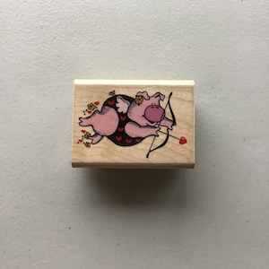 Vintage Stempel "Cupig" Holz Stempel/Valentinstag/Liebe/Pre-Owned