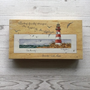 Stamps Happen D. Morgan &quot;Keeper of the Lighthouse&quot; Wood Mounted Rubber Stamp/Ocean/Mariner/Pre-Owned
