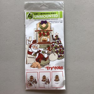 Art Impressions "Sleepy Santa" Set di 4 timbri in gomma riposizionabili con pieghe a prova/Natale/Vacanze/Usato