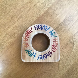 Vintage Stampendous Hello Ring Wood Mounted Rubber Stamp/Pre-Owned