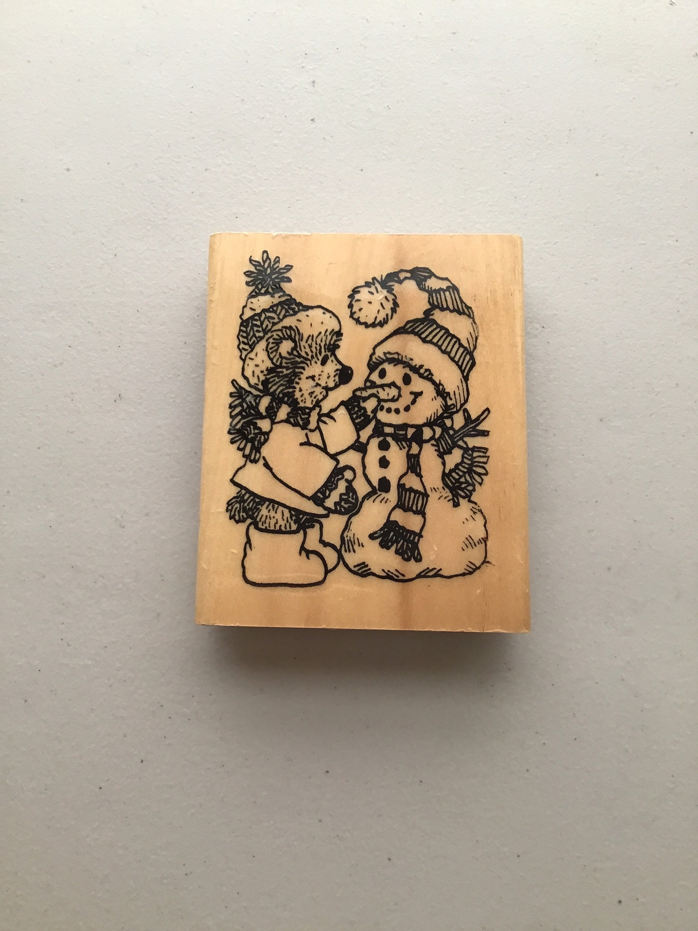 Bee Stamp: Wood Mounted Rubber Stamp 