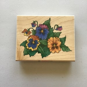 Vintage Stampendous "Pansy Patch" Wood Mounted Rubber Stamp/Florals/Flowers/Pre-Owned