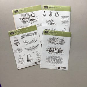 Ty wybierasz! Wybór zestawów pieczątek świątecznych Stampin&#39; Up Cling Rubber/Święta/Używane