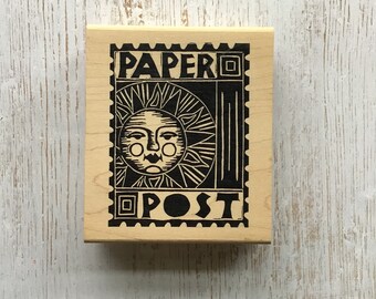 Vintage A Stamp in the Hand "Paper Post" Wood Mounted Rubber Stamp/Mixed Media/Pre-Owned