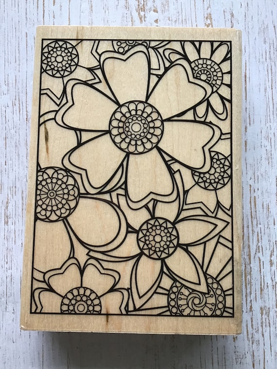 Flower Rectangular Paintable Stamp Flower Rectangular Paintable Stamp