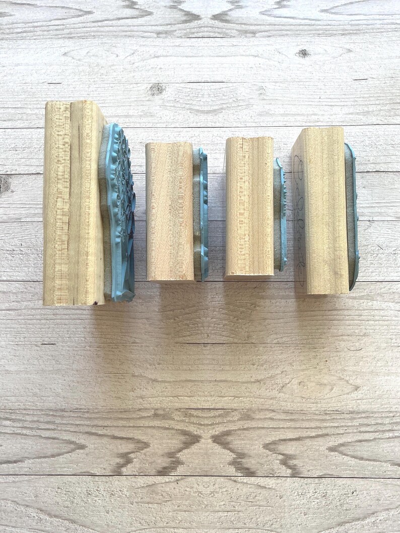 Stampin' Up! "send a Celebration" Set of 4 Wood Rubber Stamps/pre-owned ...