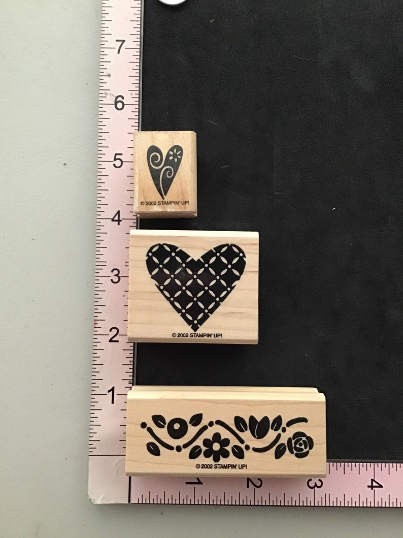 Vintage Stampin' Up! Hearts and Posies Rubber Stamp Set - Etsy