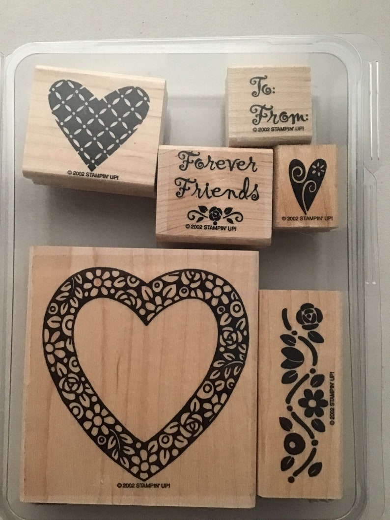 Vintage Stampin' Up! Hearts and Posies Rubber Stamp Set - Etsy