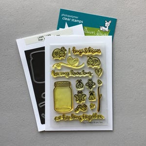 Lawn Rehkitz ""Bugs & Kisses"" klares 10,5 x 15,5 cm Stempel-Set + passender Die-Set/Valentinstag/Liebe/Gebrauchtstempel."