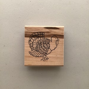 vintage JRL Designs Turquie Bois Monté Caoutchouc Tampon / Thanksgiving / Crafty Destash