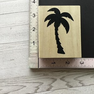 Timbro montato su legno vintage/ritirato Posh Impressions/Rubber Stampede Palm Tree immagine 4