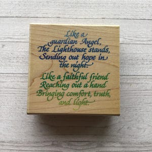 Vintage Stampendous &quot;Lighthouse Stands&quot; Wood Mounted Rubber Stamp/Ocean/Mariner/Pre-Owned