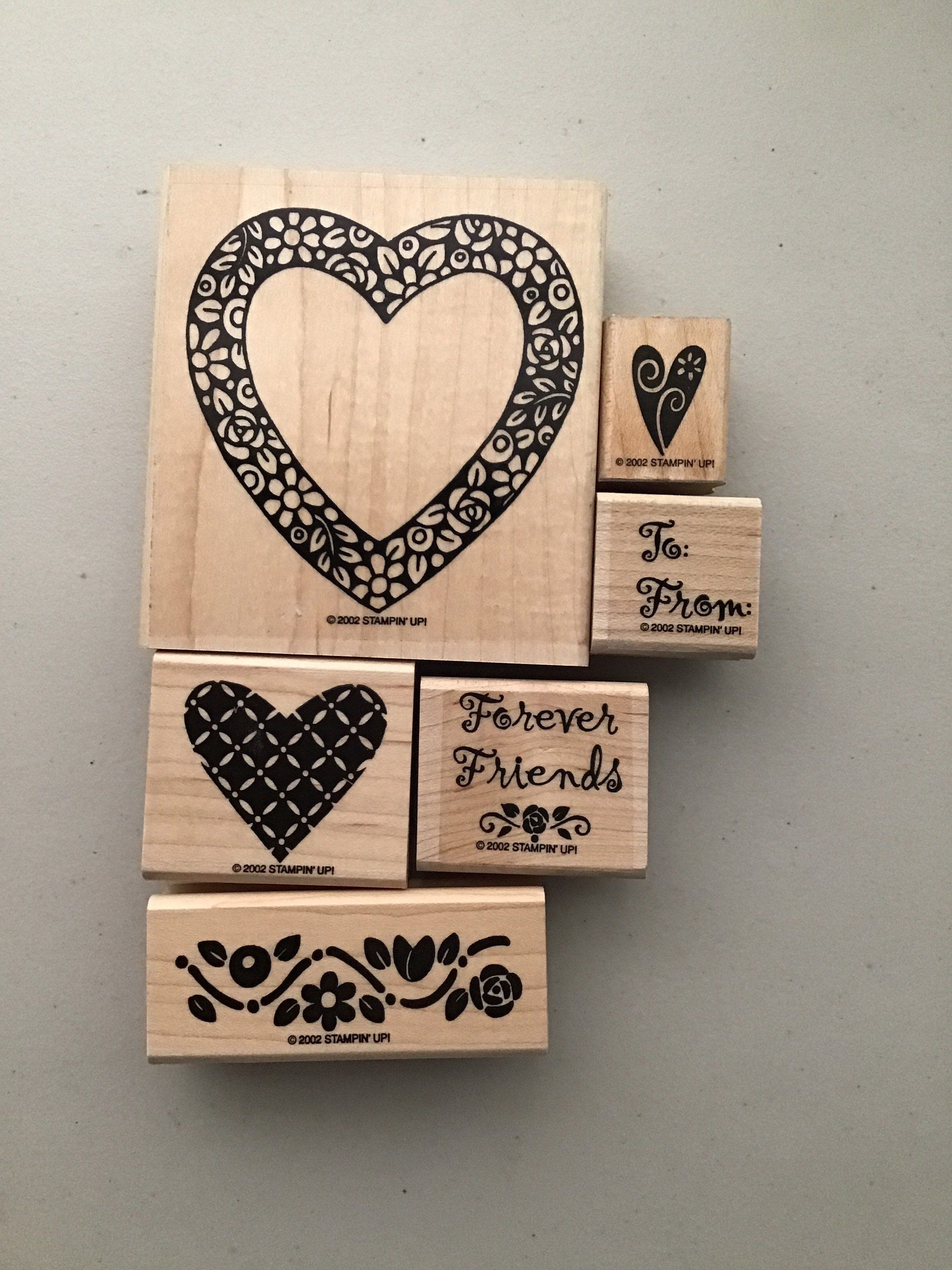 Vintage Stampin' Up! Hearts and Posies Rubber Stamp Set - Etsy