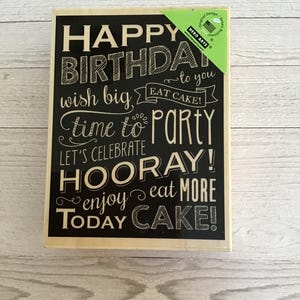 Hero Arts Aniversário Quadro-negro Carimbo de madeira/quadro-negro/aniversário