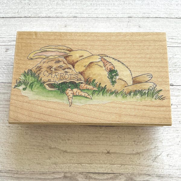 Stamps Happen "Butterbean Bunny" Wood Rubber Stamp/Easter/Spring/Pre-Owned