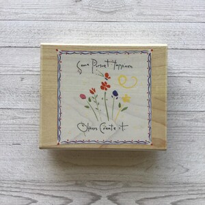 Inkadinkado "Some Pursuit Happiness" op hout gemonteerde rubberen stempel/vriendschap/aanmoediging/tweedehands