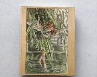 Vintage Stamps Happen "Willow Flower Fairy" Wood Mounted Rubber Stamp/Pre-Owned