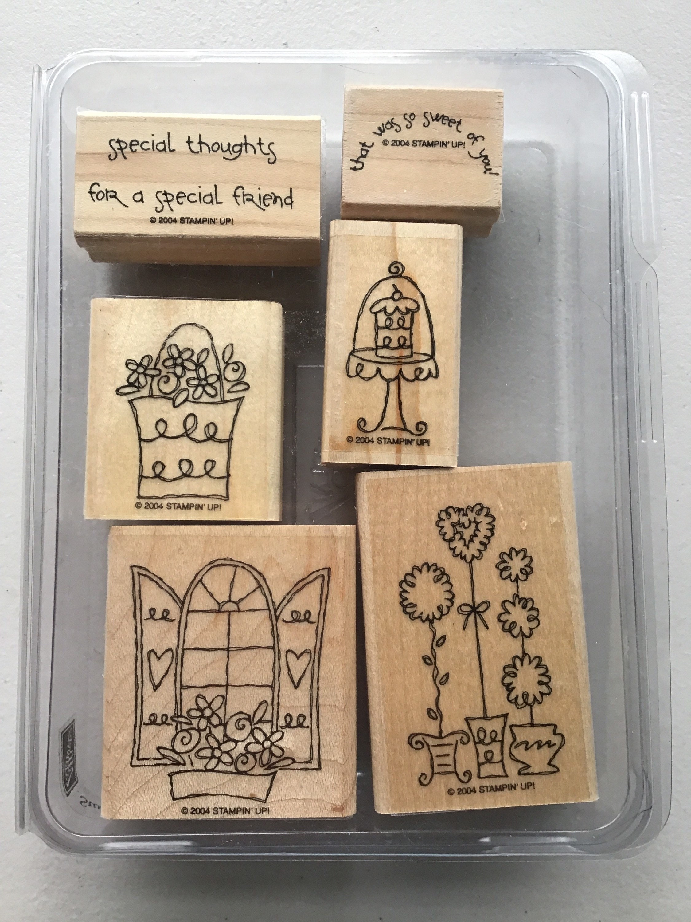 Stampin' Up! Sweet of You Set of 6 Wood Mounted Rubber Stamps