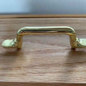 Vintage Keeler Polished Brass Cabinet Pulls: Gold Dresser Handles