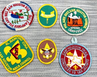 Original Boy Scout Merit Badges Patches Emblems: Tenderfoot, 2nd Class, Spring Fall Camporee, El Rancho Cima