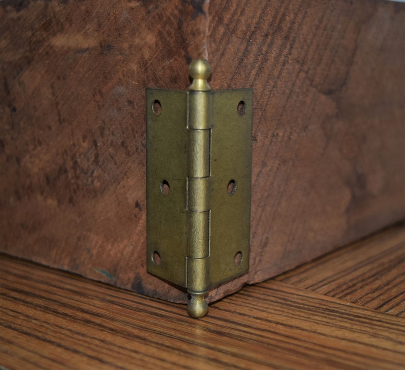 1970's Dull Brass Butt Hinges/vintage Industrial Hardware/brass