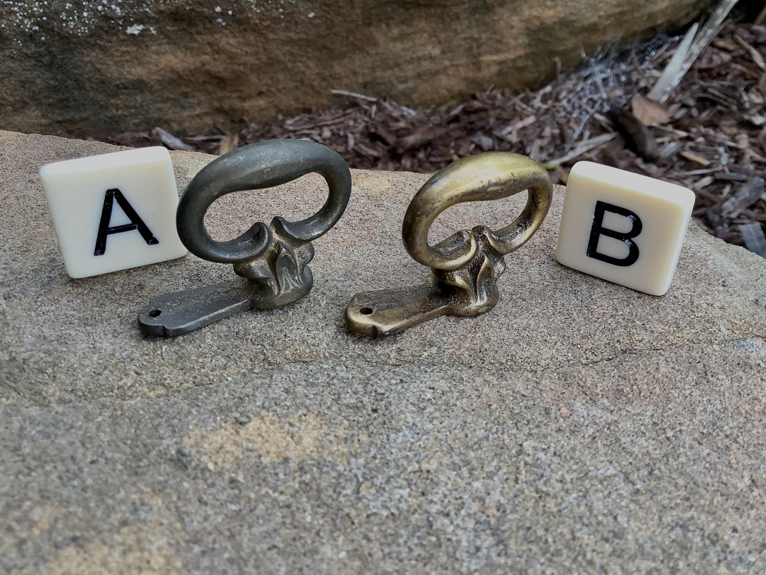 Choice Vintage Mock Key Knob Pulls/colonial Antique Brass Drawer