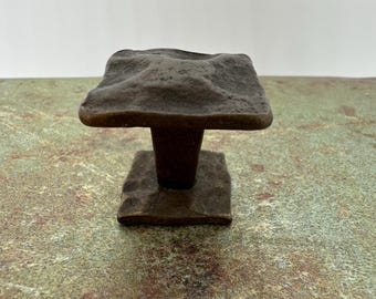 Rustic Hammered Brass Knobs: Brutalist Artisan Drawer Hardware