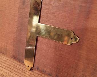 Vintage Brass T-Shape Campaign Hardware - Furniture Trim with Brads