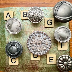 Assorted Single Cabinet Knobs: Celtic, Pewter, Beaded, Art Deco/Sold Individually zdjęcie 14