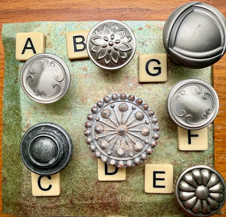 Assorted Single Cabinet Knobs: Celtic, Pewter, Beaded, Art Deco/Sold Individually zdjęcie 14