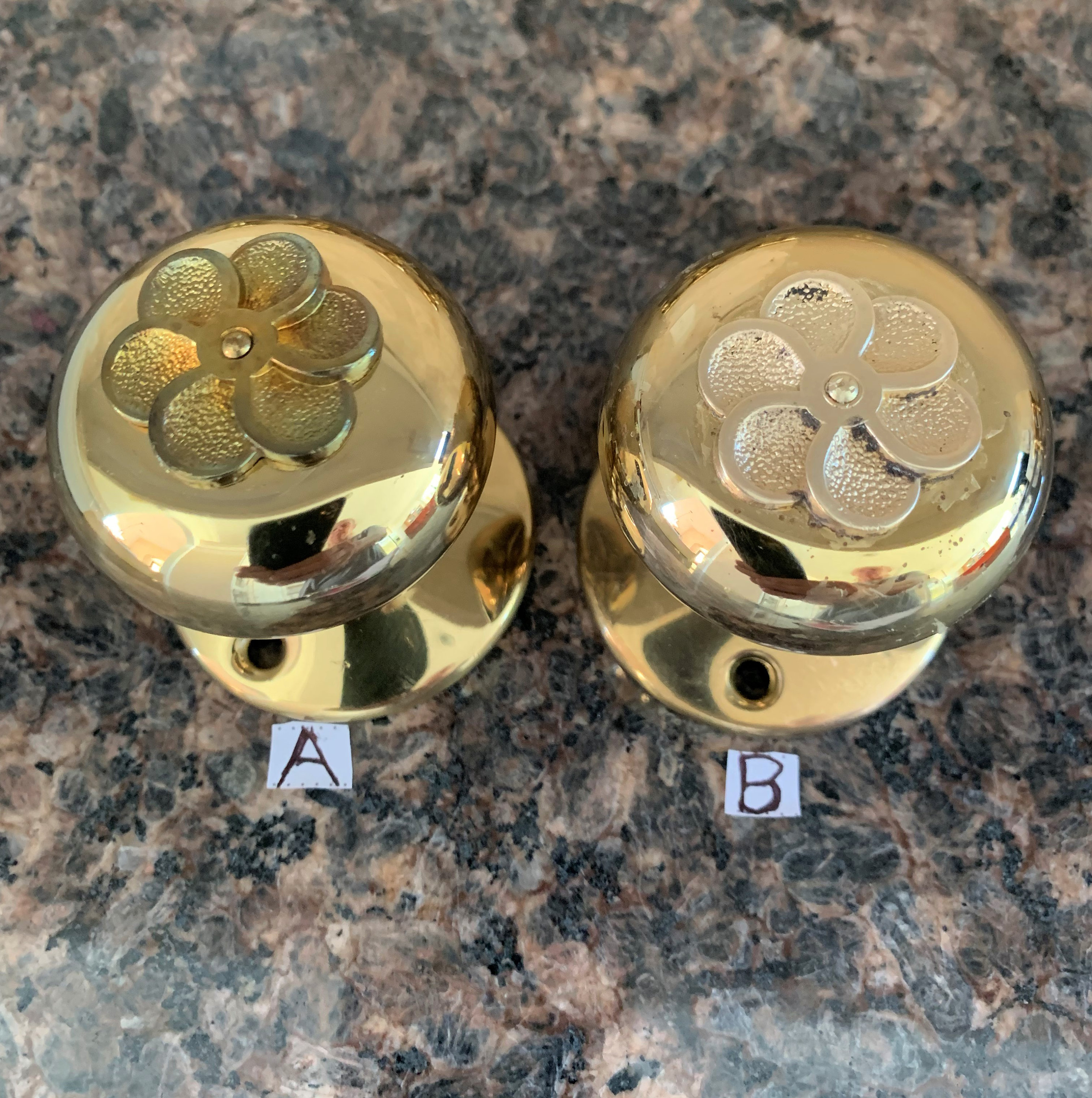 Vintage Gold Brass Pushpull Door Knobs/gold Brass Push Pull Door Knobs