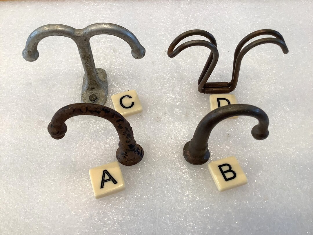 Under the Shelf Vintage Closet Hooks/farmhouse Nickel, Iron, Ceiling Hooks/under Shelf Coat Hook