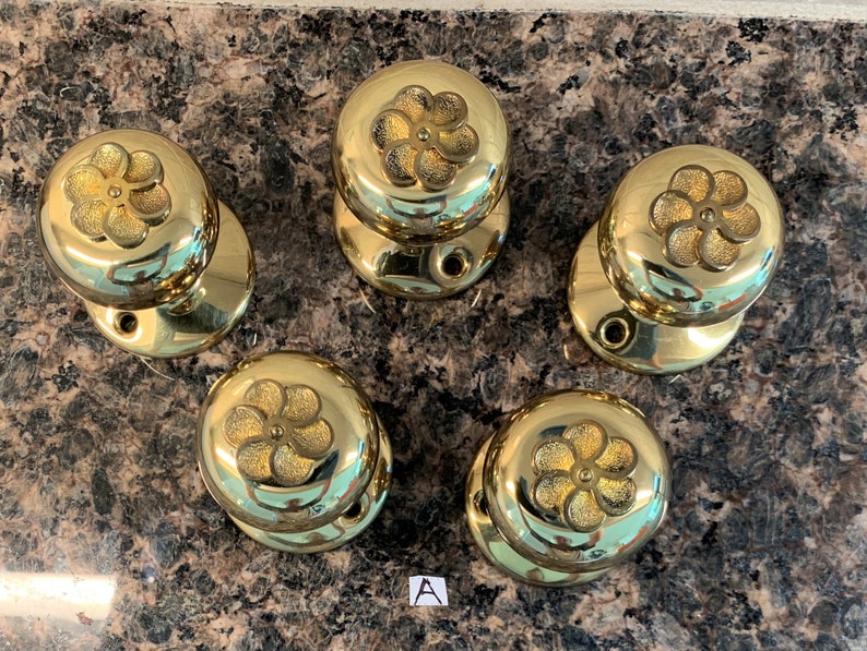 Vintage Gold Brass Pushpull Door Knobs/gold Brass Push Pull Door Knobs