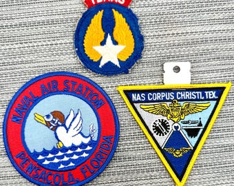 US Naval Air Station Patches: Pensacola, Corpus Christi, Texas Civil Patrol, Souvenir Insignia Emblems