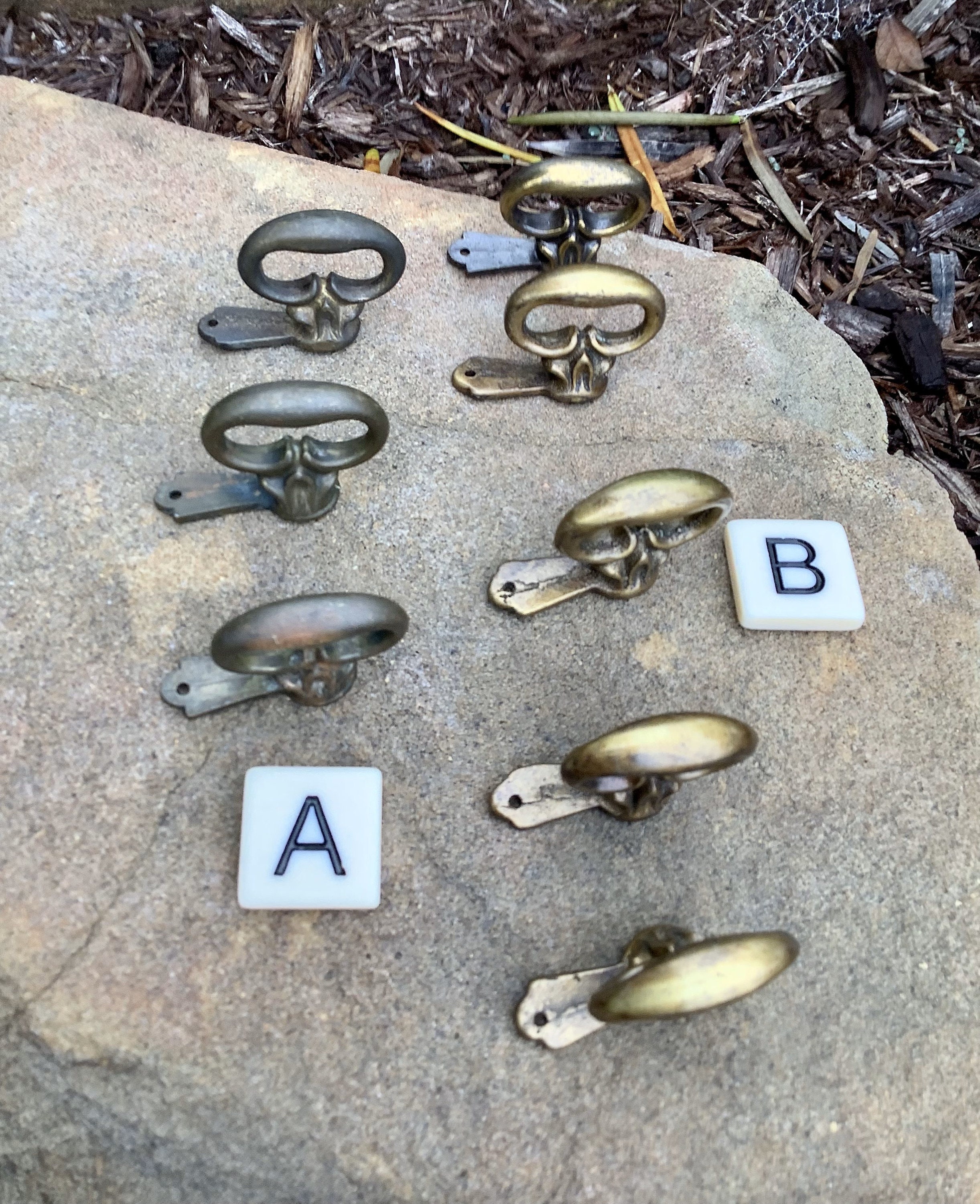 Choice Vintage Mock Key Knob Pulls/colonial Antique Brass Drawer