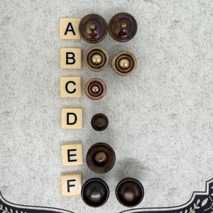 Vintage Brass Button Knobs: Antique, Early American, Jewelry Box, Drawer, Cabinet Hardware/Sold Individually