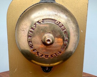 Antique Taylor's Door Bell, Pat. Oct. 23, 1860, Mechanical Spindle Arm, Mounted