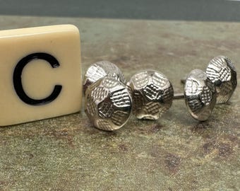 Vintage Hammered Silver Upholstery Tacks: Set of 5, Last Ones