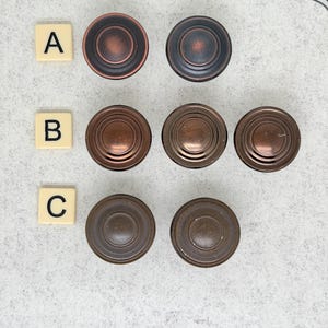 Vintage Saturn Circle Knobs: Antique Brass or Bronze Hardware/Sold Individually