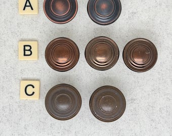 Vintage Saturn Circle Knobs: Antique Brass or Bronze Hardware/Sold Individually