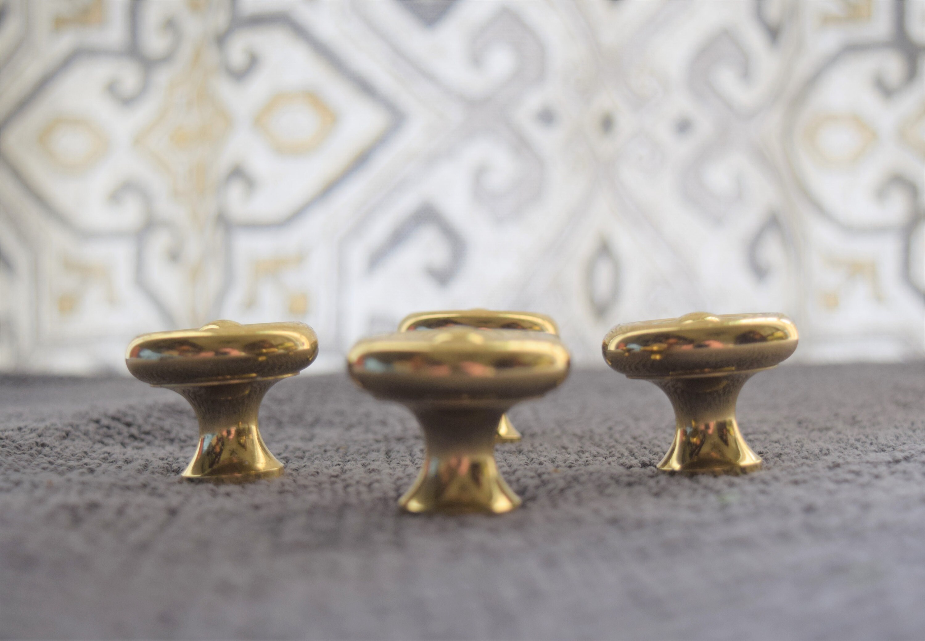 Art Deco Solid Brass Knobs/Very Heavy Weighted Knobs/ Etsy