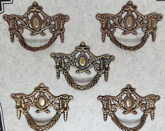 Vintage Ram's Head Pulls/Ornate Regency Hardware/Sold Individually