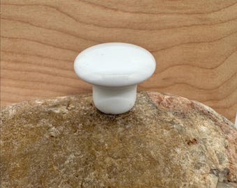 Vintage White Porcelain Knobs: NOS, Small, Mushroom-Shaped/Sold Individually