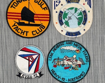 Original 1970's Aircraft Navy Patches Emblems: RVAH-12 Speartips, USS America CVA66, Tonkin Club