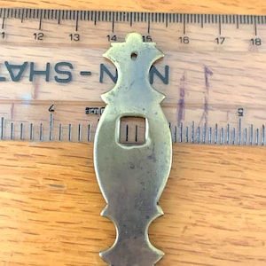 Vintage Campaign Hardware Backplates/Solid Brass Colonial Backplates/Escutcheon Square Hole American Backplates/Antiqued Decorative Trim