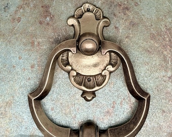 Large Brass Door Knocker Ring Pulls: Dresser, Cabinet, Armoire, 3 1/2" Wide, 4" Tall/Sold Individually