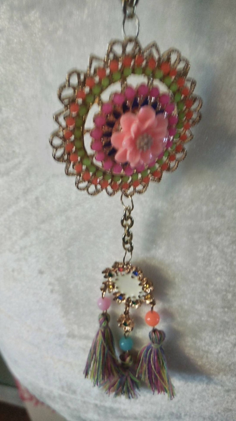 Gypsy Hippie Boho Extra Long Handmade Necklace. Glass Beads. Etsy