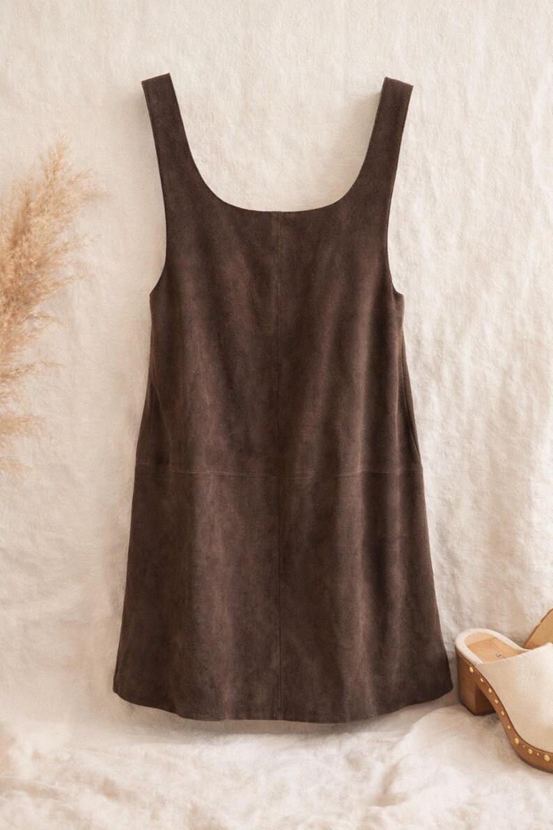 Free People Cowhide Suede Jumper Dress | Western Pinafore image 2